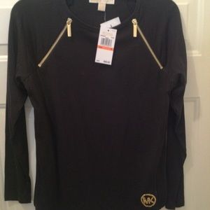 Michael Kors black top w/zippers small size